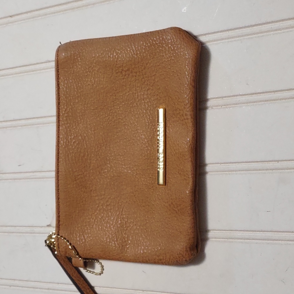 Steve Madden Tan Small Zip Up Make Up Holder Travel Size 5H X 7L